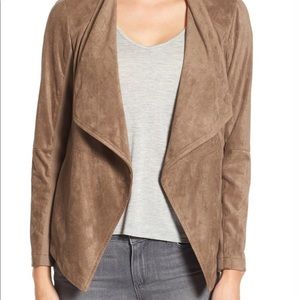 BB Dakota Nicholson Faux Suede Drape Front Jacket